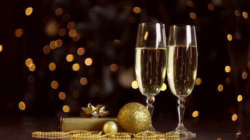 Champagne Flutes Gift Box New Year Celebration