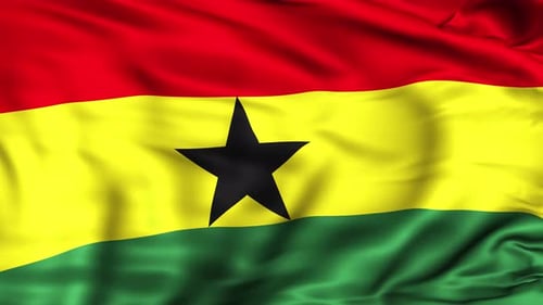 Realistic Waving Ghana National Flag Animation