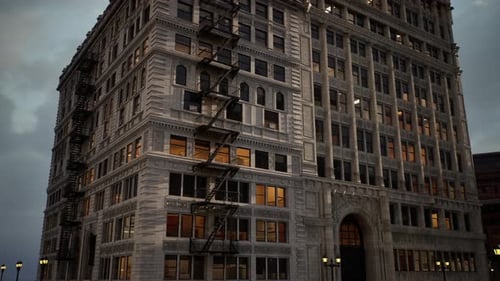 Edificios de piedra Art Deco en la ciudad de Chicago