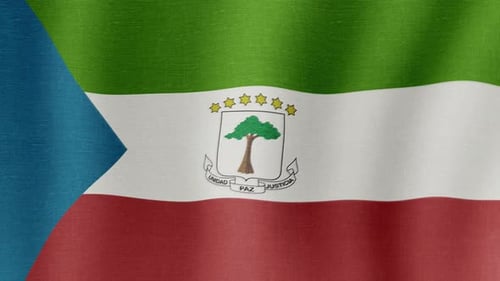Equatorial Guinea Flag Waving Realistic Seamless Loop Animation