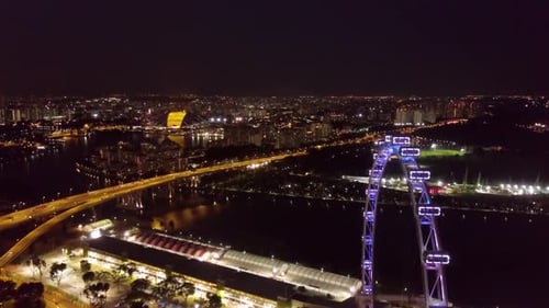 Marina Bay and Garden By the Bay Aerial View in Singapore