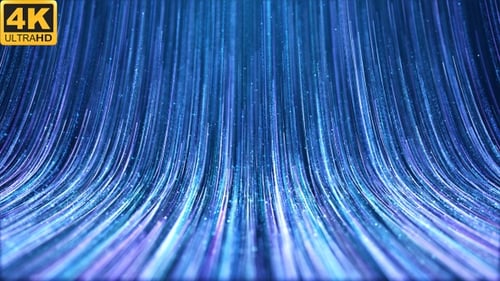 Flowing Blue Particle Lines Abstract Background