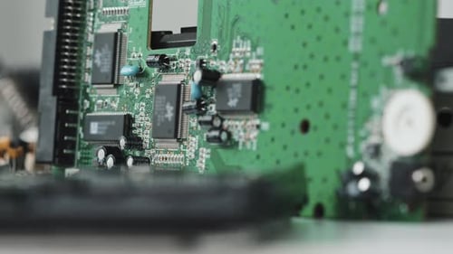Close Up of Printed Circuit Board