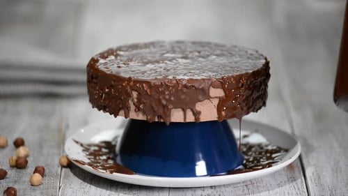 Delicious Chocolate Hazelnut Cake Being Prepared