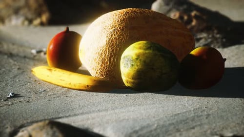 Desert Melone am Sandstrand