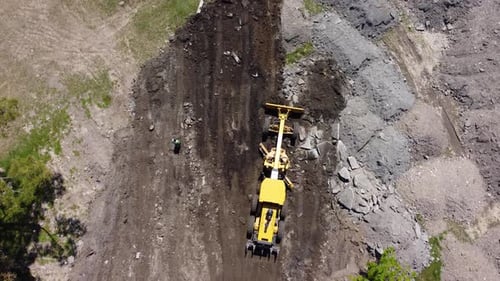 Grader Is Leveling The Ground