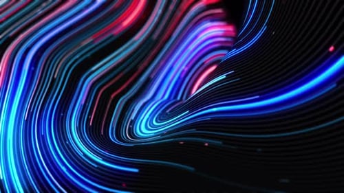 Dynamic Futuristic Neon Lines Abstract Background Loop