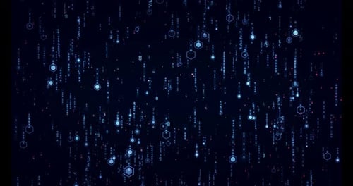 Futuristic Digital Rain Tech Background Animation