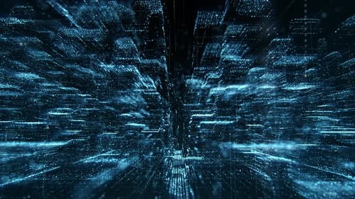Futuristic Digital City Network Background Animation Loop