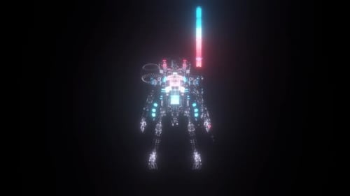 Warrior Robot Mecha Hud Hologram V2 Hd
