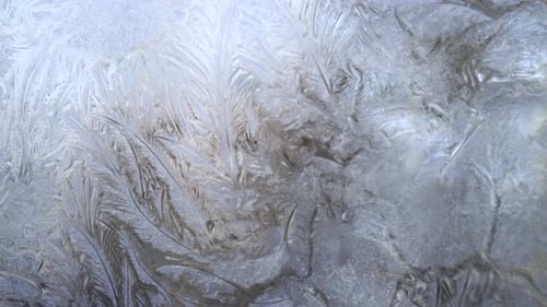 Abstract Frosty Pattern on Glass Background Texture on the Window