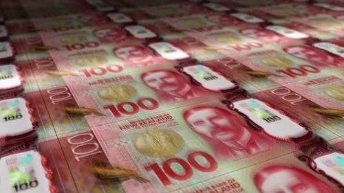 New Zealand Dollar money sheet printing seamless loop