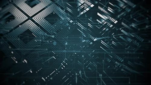 Futuristic Digital Grid Circuitry Technology Background