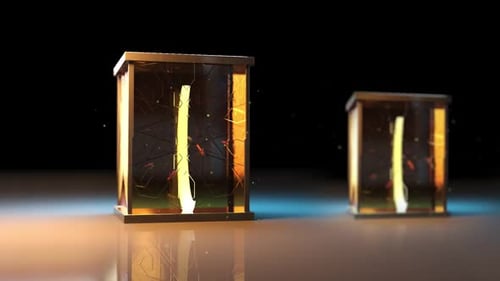 Golden Ramadan Lanterns with Crescent Moon Reveal