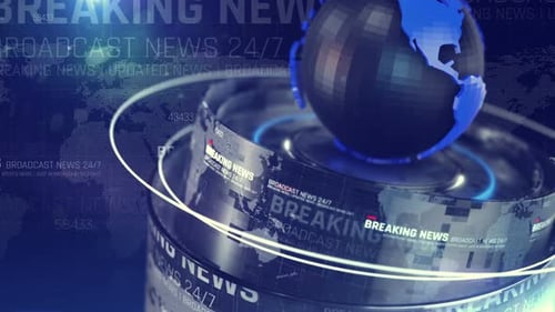 Global News Broadcast Technology Animated Background