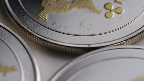 Macro View of Digital Ripple Cryptocurrency Coins