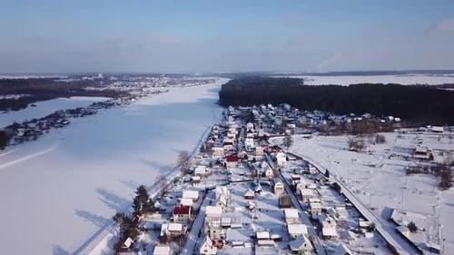 Winter Landscape On The Bank Of The River Western Dvina