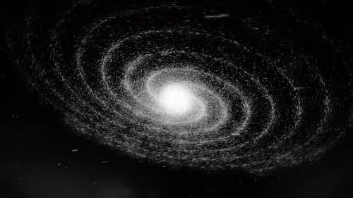 Digitales kosmisches Universum mit weiß leuchtenden Sternen, einfarbig
