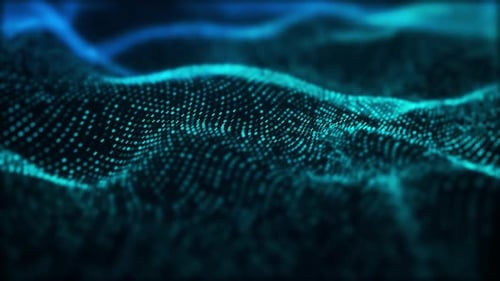 Blue Wavy Background Loop With Numbers