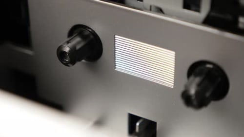 Starting compact cassette recording device shallow DOF 3840X2160 UltraHD tilting footage - Close-up