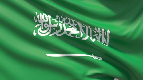 Realistic Waving Flag of Saudi Arabia Loopable Video