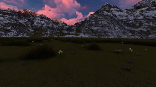 Sunset over the mountains