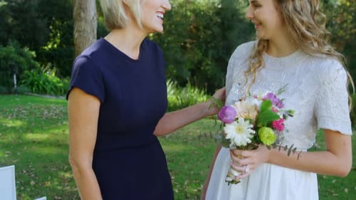 Bridal Moment Between Mother and Daughter in Garden