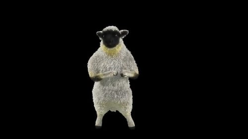 Funny Dancing Sheep Character Animation with Alpha Channel