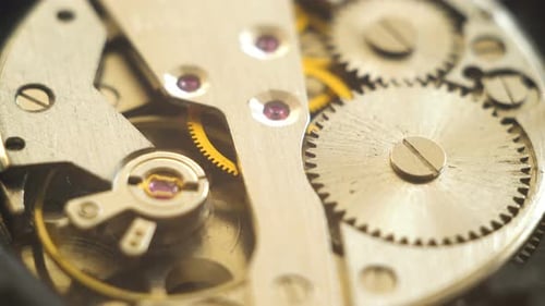 Close Up of Watch Gears Moving