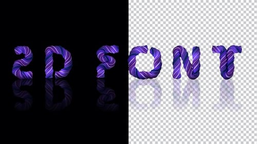 Twisted Candy Cane 3D Text Animation