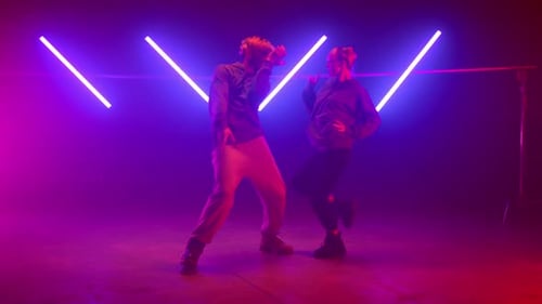 Couple Performers Making Hiphop Show in Club
