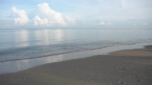 Blue sunny day at beach.