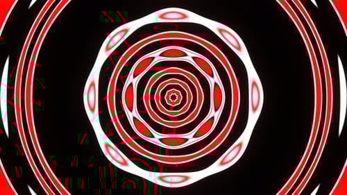 Loop VJ de caleidoscópio abstrato vermelho/branco
