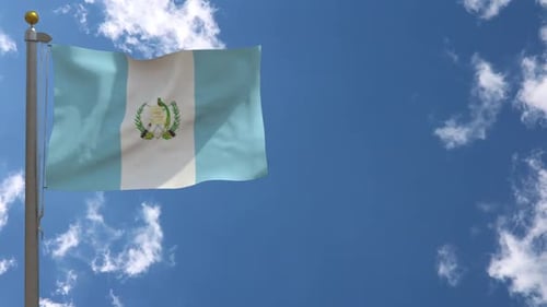 Guatemala Flag On Flagpole
