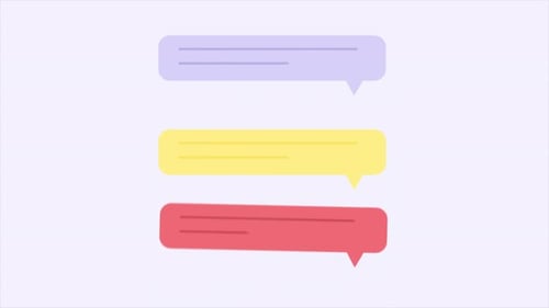 Animated Flat Design Message Bubbles Chat Interface Elements