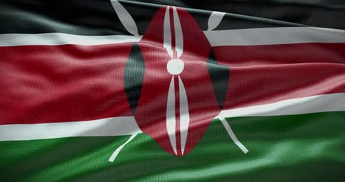 Realistic Waving Kenya Flag Animation