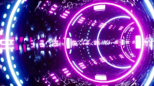 VJ Neon Light Tunnel Loop 4K