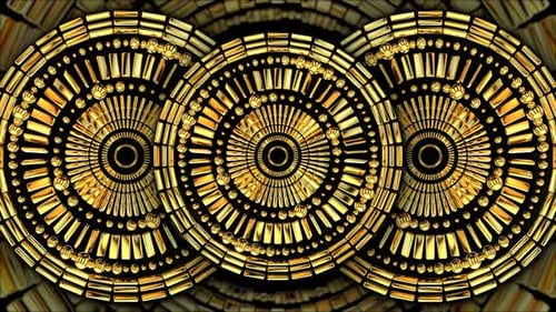 Elegant Golden Circular Pattern Abstract Motion Background