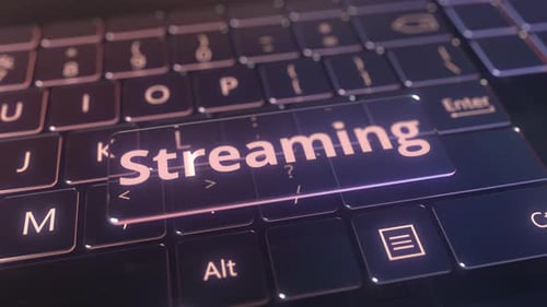 Teclado de computador futurista e placa de transmissão transparente