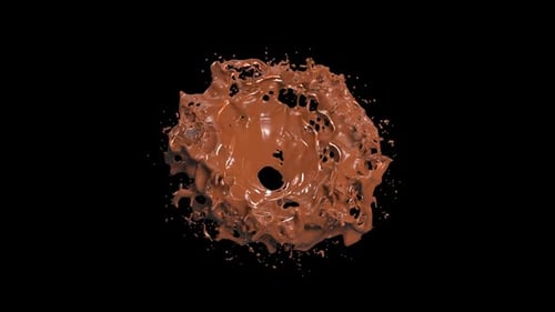 Realistic Chocolate Liquid Splash with Alpha Channel
