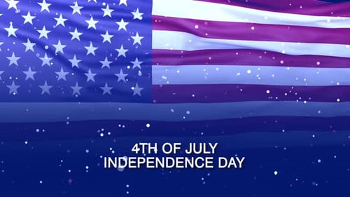 4th of July Independence day greeting animated background with american flag