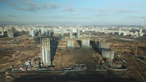 Aerial View of Urban Construction Site