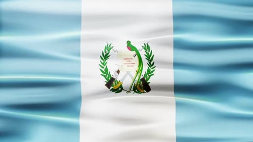 Waving Guatemala Flag Realistic Fabric Animation