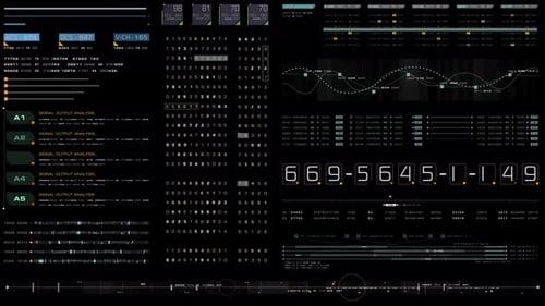 High-Tech Futuristic Digital HUD Data Display
