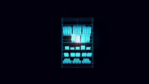 Market Shelf Snacks Hologram Rotating Hd
