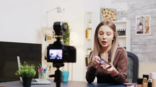 Tutorial de grabación de influencers Beauty Vlogger para seguidores