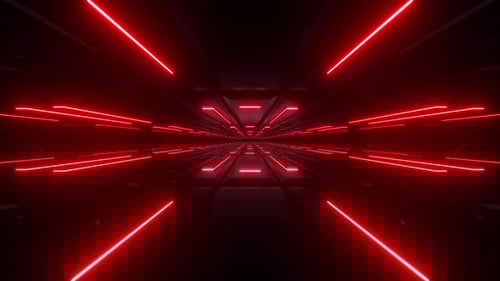 Futuristic Red Neon Light Speed Tunnel Background