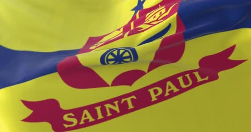 Saint Paul City Flag Waving Seamless Loop Animation