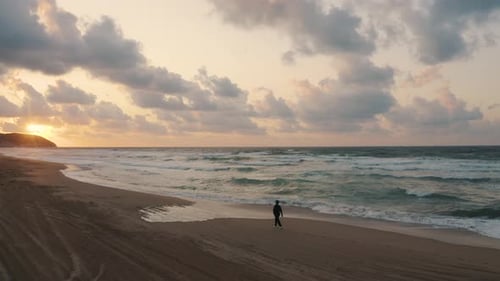 A Lonely Man Walks On The Beach 10