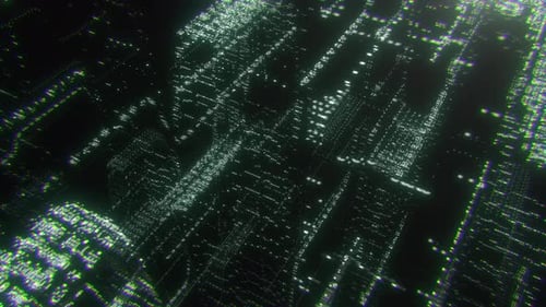 Abstrakte Hologramm-Stadt